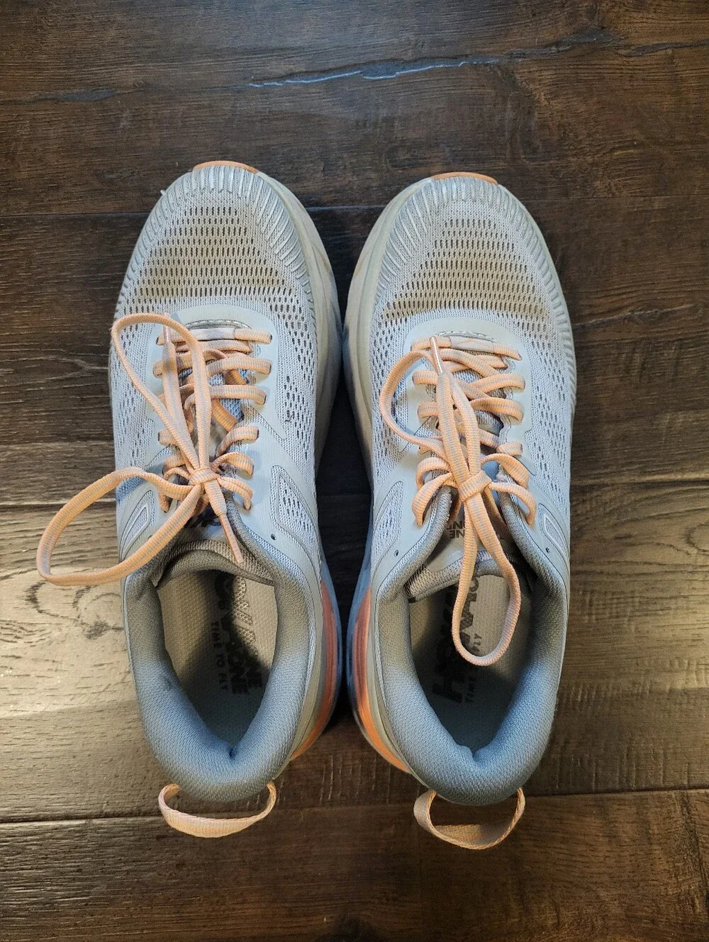 Hoka One One Womens Bondi 7 Harbor Mist Peach Running Shoes Size 8.5